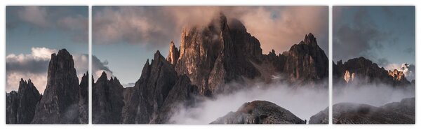 Obraz - Italské dolomity schované v mlze (170x50 cm)