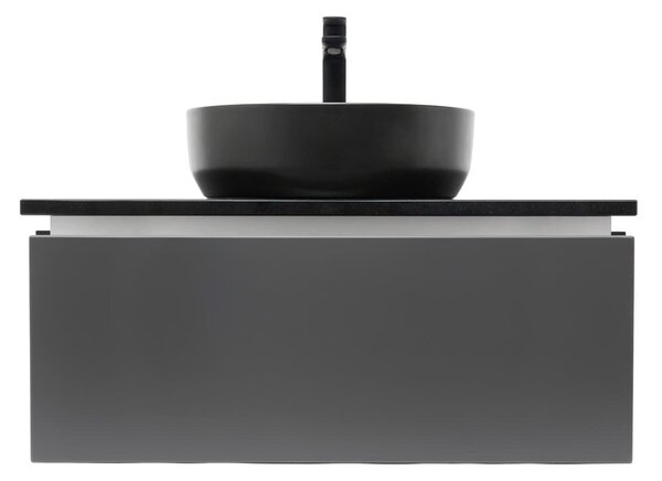 Koupelnová skříňka s kamennou krycí deskou a umyvadlem SAT Feel 80x30x46 cm antracit SATFEEL80ANTTKB