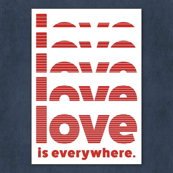 DUBLEZ | Moderní obraz s nápisem - Love is everywhere | UV tisk, Premium