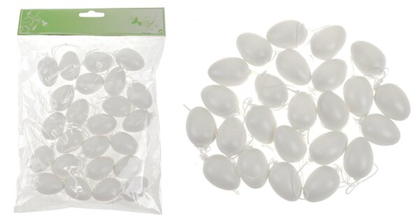 Autronic Vajíčka plastová 4cm, 24 kusů v sáčku, barva bílá, cena za sáček VEL5045 WT