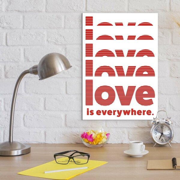 DUBLEZ | Moderní obraz s nápisem - Love is everywhere | UV tisk, Premium