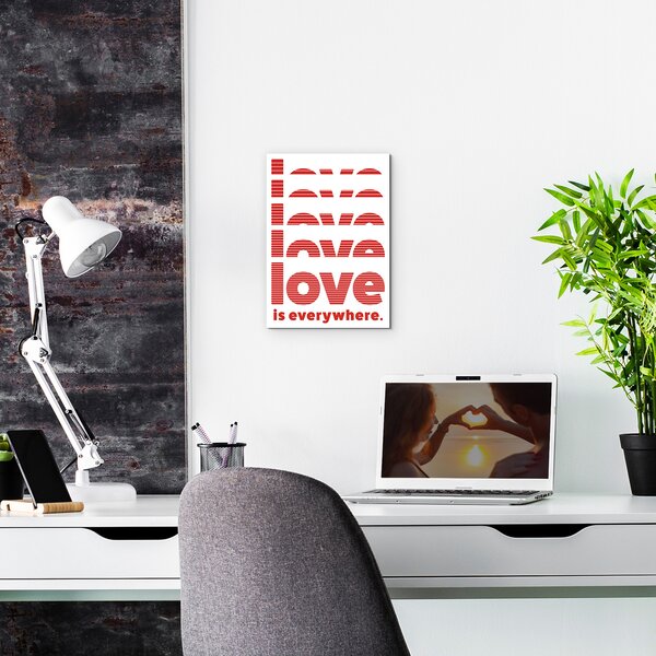 DUBLEZ | Moderní obraz s nápisem - Love is everywhere | UV tisk, Premium