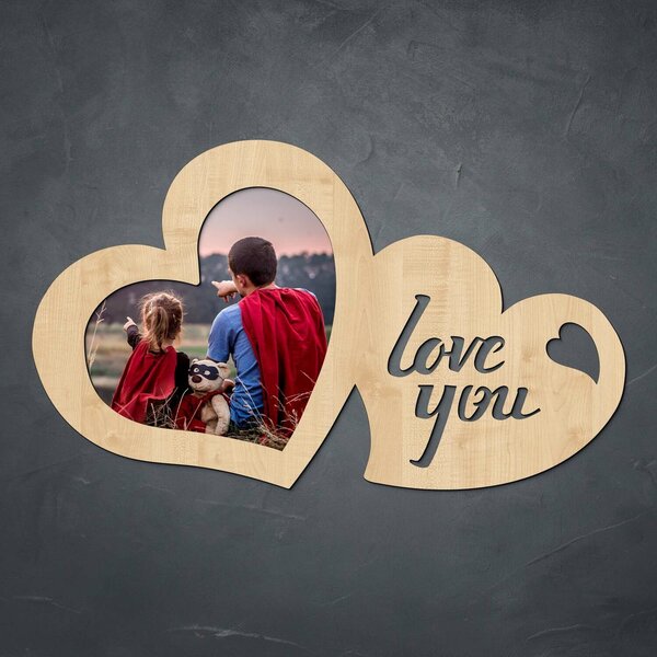 DUBLEZ | Dřevěný fotorámeček - Love you