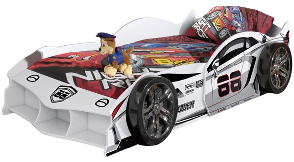 Vipack Bílá dětská postel Car Bed 90 x 200 cm