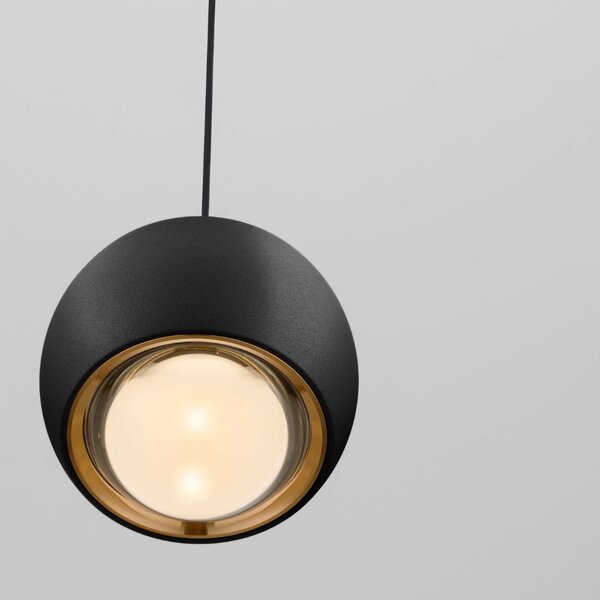 Nova Luce Černé závěsné LED světlo Conga 10 cm