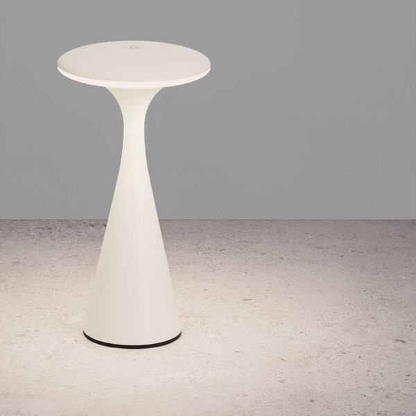 Nova Luce Bílá kovová nabíjecí stolní LED lampa Grigio