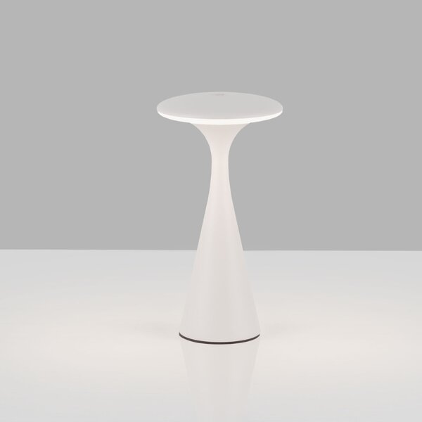 Nova Luce Bílá kovová nabíjecí stolní LED lampa Grigio