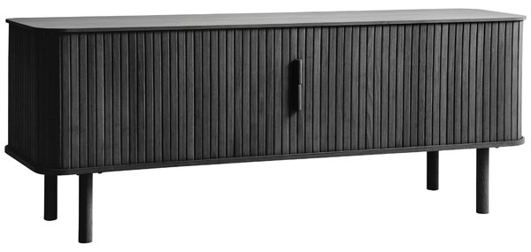 Unique Furniture Černý dubový TV stolek Cavo 160 x 40 cm
