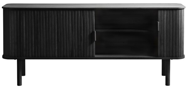 Unique Furniture Černý dubový TV stolek Cavo 160 x 40 cm