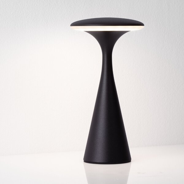 Nova Luce Černá kovová nabíjecí stolní LED lampa Grigio