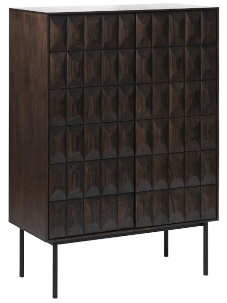Unique Furniture Tmavě hnědá dubová vinotéka Latina 130 x 90 cm