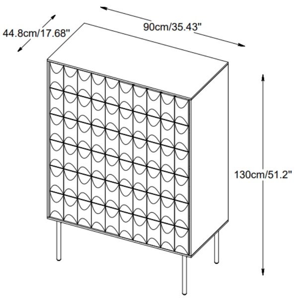 Unique Furniture Tmavě hnědá dubová vinotéka Latina 130 x 90 cm