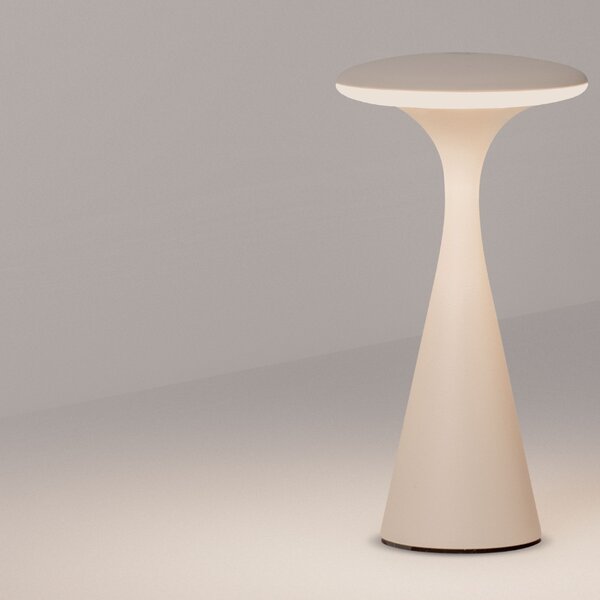 Nova Luce Béžová kovová nabíjecí stolní LED lampa Grigio