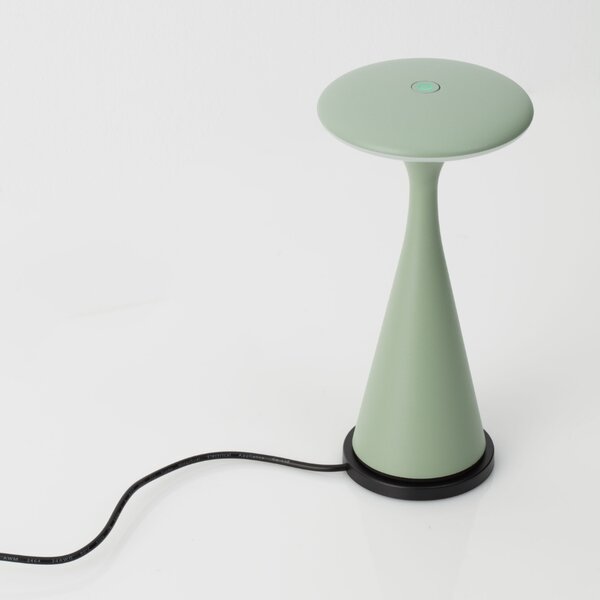 Nova Luce Zelená kovová nabíjecí stolní LED lampa Grigio