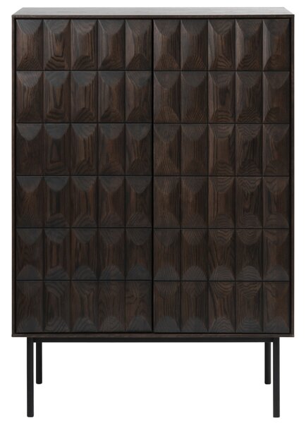 Unique Furniture Tmavě hnědá dubová vinotéka Latina 130 x 90 cm