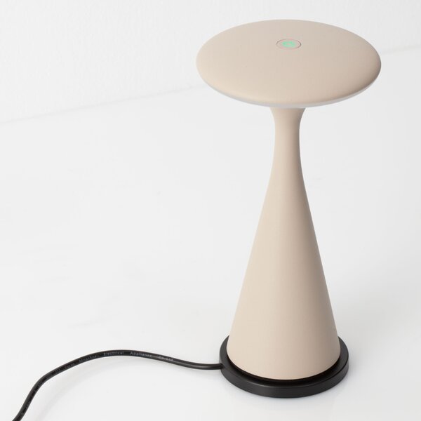 Nova Luce Béžová kovová nabíjecí stolní LED lampa Grigio