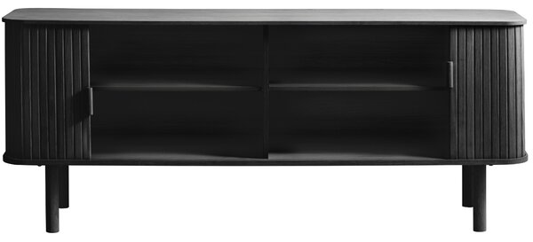 Unique Furniture Černý dubový TV stolek Cavo 160 x 40 cm