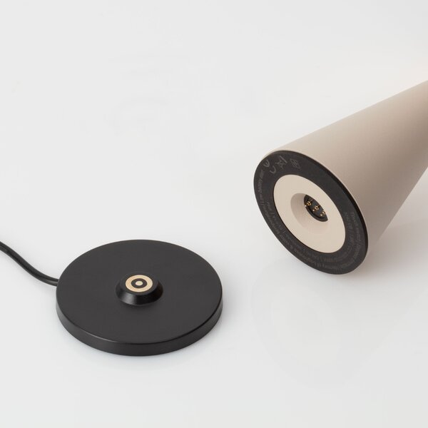 Nova Luce Béžová kovová nabíjecí stolní LED lampa Grigio