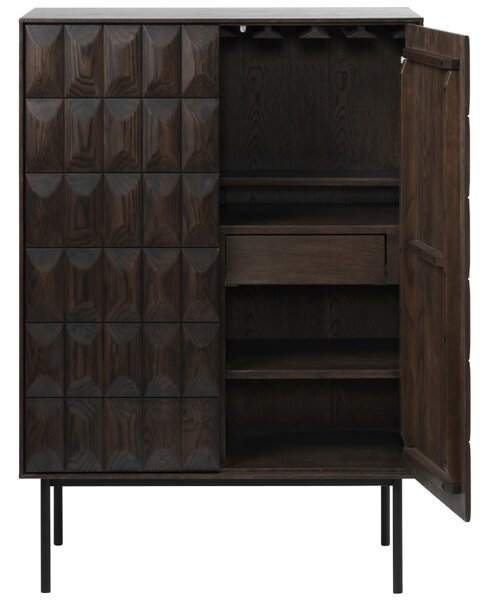 Unique Furniture Tmavě hnědá dubová vinotéka Latina 130 x 90 cm