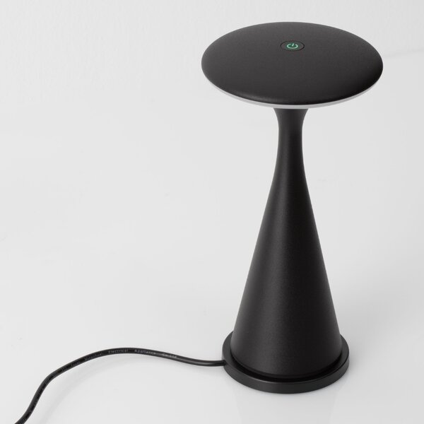 Nova Luce Černá kovová nabíjecí stolní LED lampa Grigio