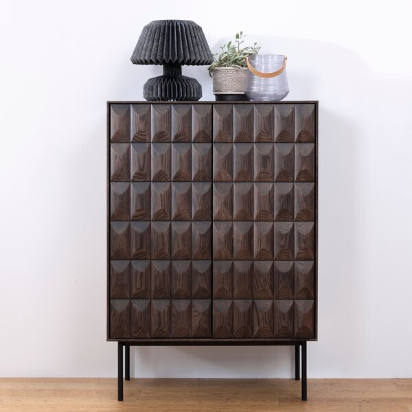 Unique Furniture Tmavě hnědá dubová vinotéka Latina 130 x 90 cm