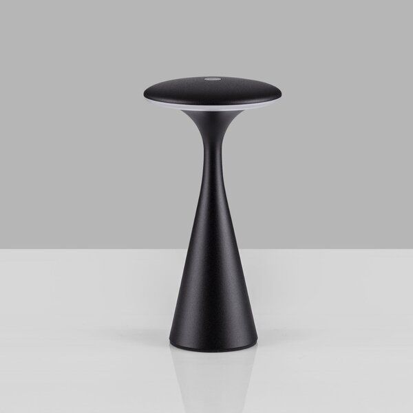 Nova Luce Černá kovová nabíjecí stolní LED lampa Grigio