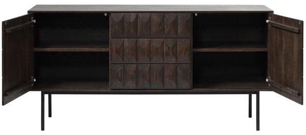 Unique Furniture Tmavě hnědá dubová komoda Latina 160 x 45 cm