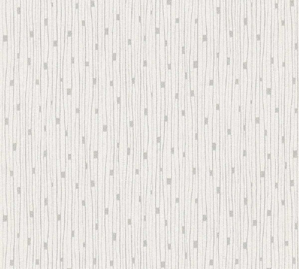 A.S. Création | Vliesová tapeta na zeď THE BOS 38822-1 | 0,53 x 10,05 m | krémová, metalická, šedá
