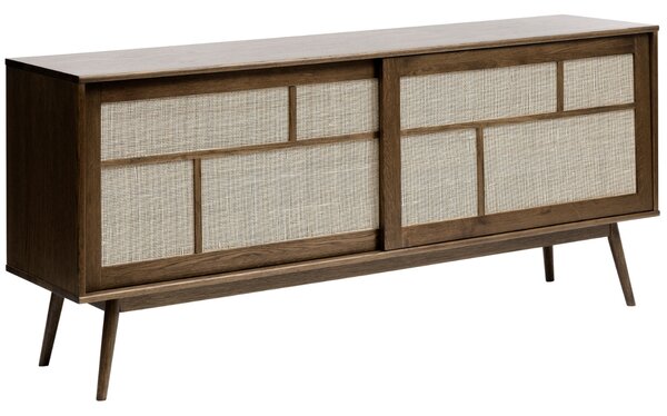 Unique Furniture Tmavě hnědá dubová komoda Barrali 180 x 45 cm