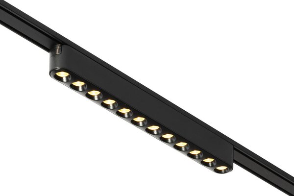 Moderní černé stropní svítidlo pro kolejnicový systém jednofázové 12W 3000K - Magnetic Puntua
