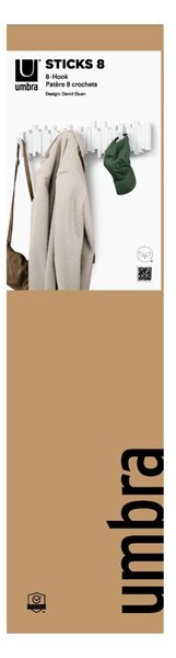 Bílý plastový nástěnný věšák 72 cm Sticks – Umbra
