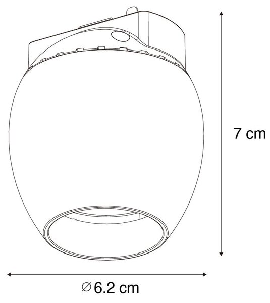 Moderní černé bodové svítidlo pro jednofázový kolejnicový systém 6W 3000K - Magnetic Zagaye