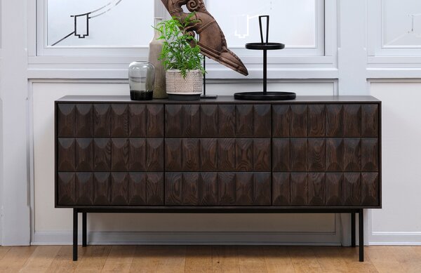 Unique Furniture Tmavě hnědá dubová komoda Latina 160 x 45 cm