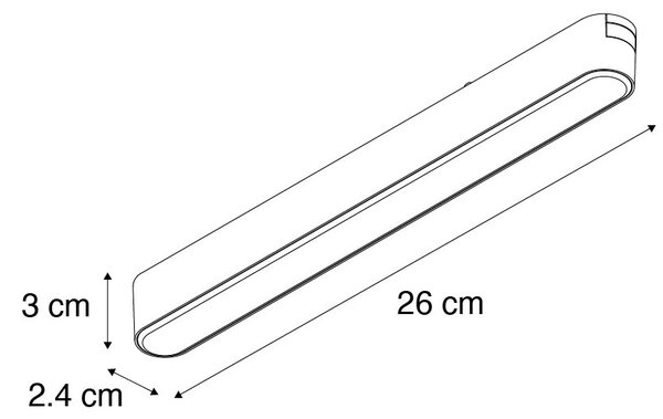 Moderní černé kolejnicové bodové svítidlo 1-fázové 10W 3000K - Magnetic Marra