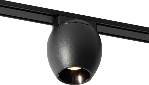 Moderní černé bodové svítidlo pro jednofázový kolejnicový systém 6W 3000K - Magnetic Zagaye