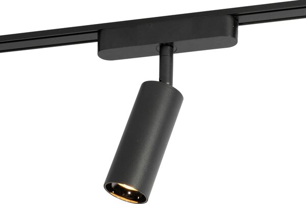 Moderní černé bodové svítidlo pro jednofázový kolejnicový systém 4,5 W 3000 K - Magnetic Samson