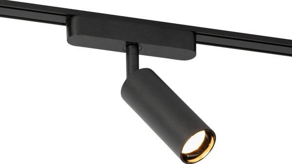Moderní černé bodové svítidlo pro jednofázový kolejnicový systém 4,5 W 3000 K - Magnetic Samson