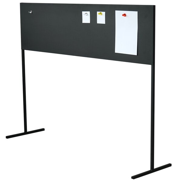 Kovový paravan, magnetická tabule Effective, volně stojící, délka 140 cm