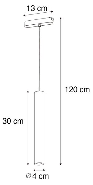 Moderní černé závěsné svítidlo pro jednofázový kolejnicový systém 4,5 W 3000 K - Magnetic Cassie