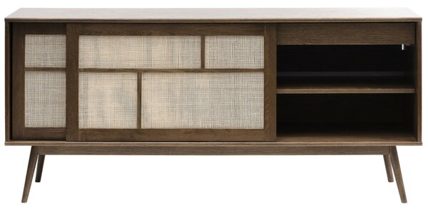 Unique Furniture Tmavě hnědá dubová komoda Barrali 180 x 45 cm
