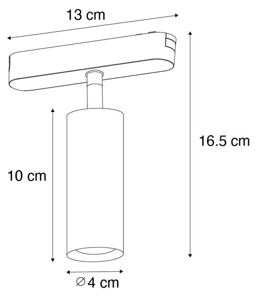 Moderní černé bodové svítidlo pro jednofázový kolejnicový systém 4,5 W 3000 K - Magnetic Samson
