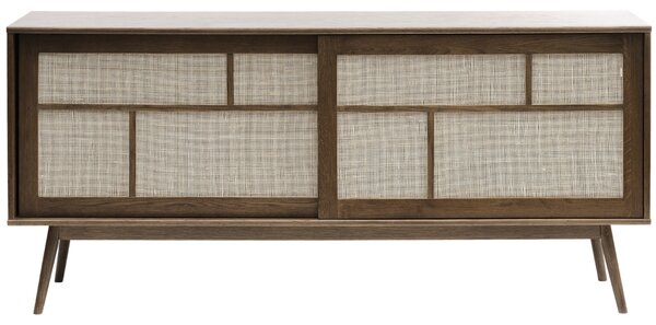 Unique Furniture Tmavě hnědá dubová komoda Barrali 180 x 45 cm