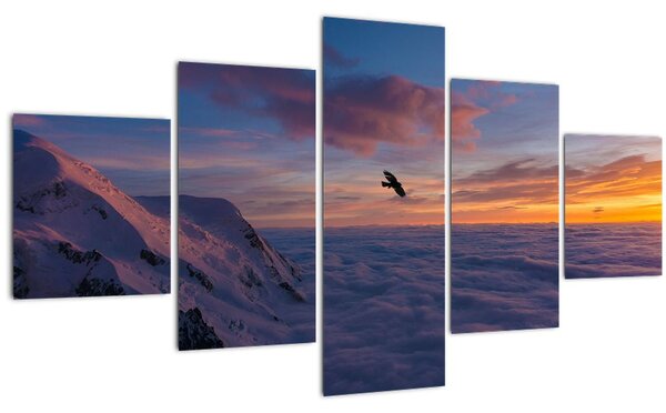 Obraz při západu slunce, Mt. Blanc (125x70 cm)