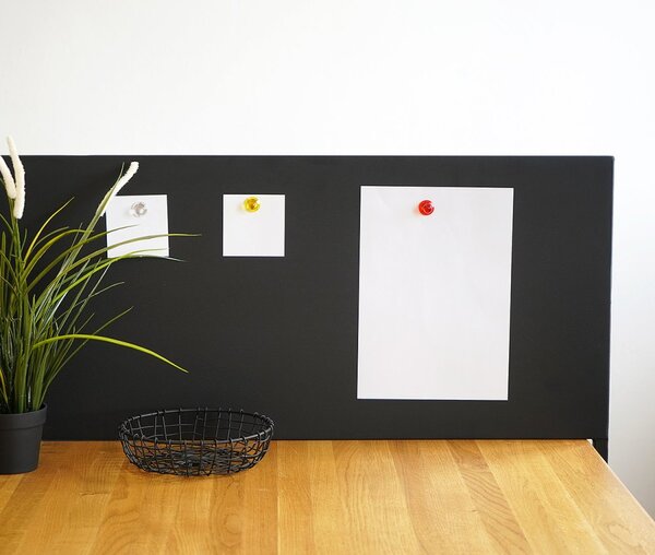 Kovový paravan, magnetická tabule Effective, volně stojící, délka 140 cm