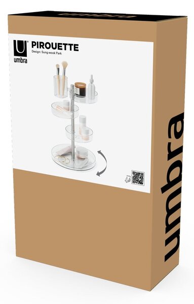Otočný plastový koupelnový organizér na kosmetiku Pirouette – Umbra