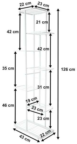 4Home Stojan na květiny Level, bílá