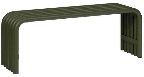 Noo.ma Zelená kovová zahradní lavice Nokk 114 cm