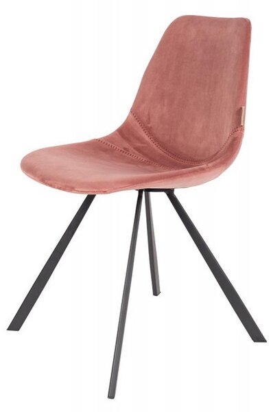 Futuristická židle Franky velvet - Světle růžová