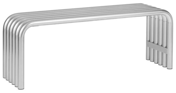 Noo.ma Stříbrná kovová zahradní lavice Nokk 114 cm