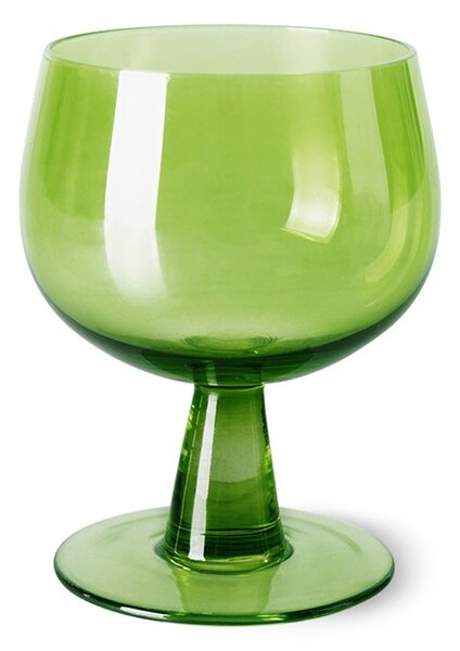 Set 4ks zelená lim sklenice na víno na nízké noze The Emeralds - Ø 8*11cm/ 250ml - HKLIVING
